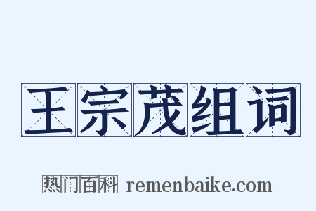 王宗茂组词是什么意思的图片